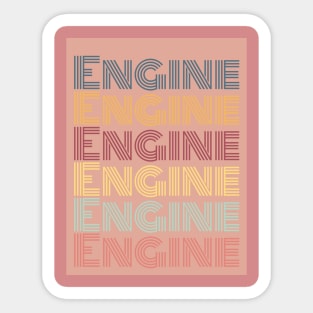 Retro 80s- typographic engine design Sticker